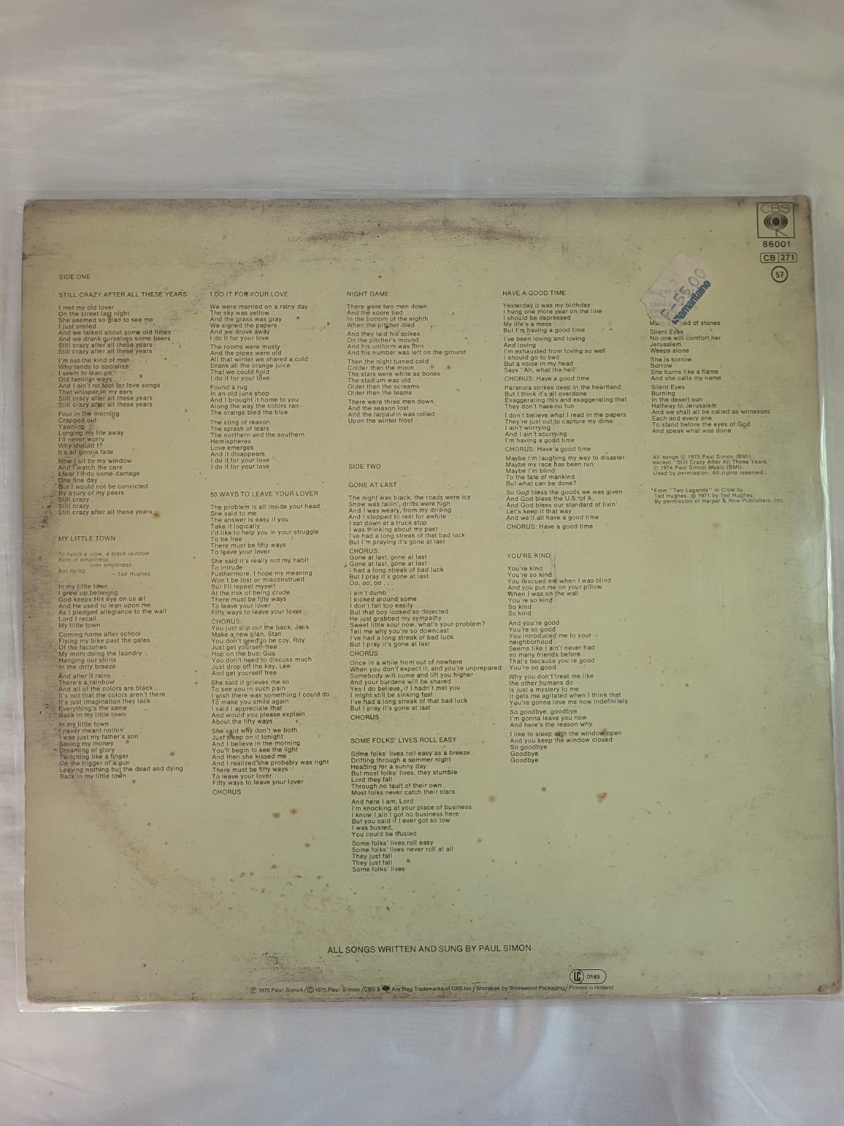 Paul Simon - Still Crazy After All These Years (Importado Canadá) - Thumbnail 2